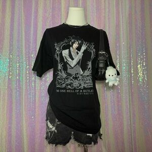 Hot Topic Black Butler Sebastian Black Unisex Graphic Tee Shirt (M) ★